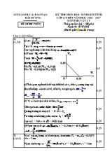 Đáp án đề thi chọn học sinh giỏi tỉnh Vật lí lớp 12 - Năm học 2016-2017 - Sở GD & ĐT Hải Dương